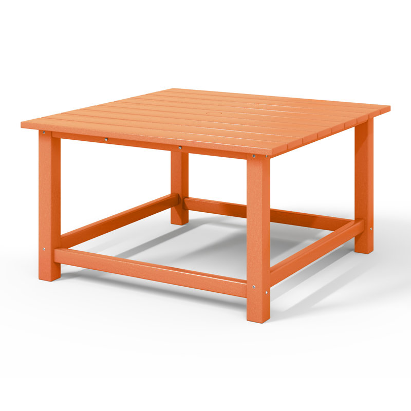 Table basse carrée en polyuréthane 31 po Laguna, Orange