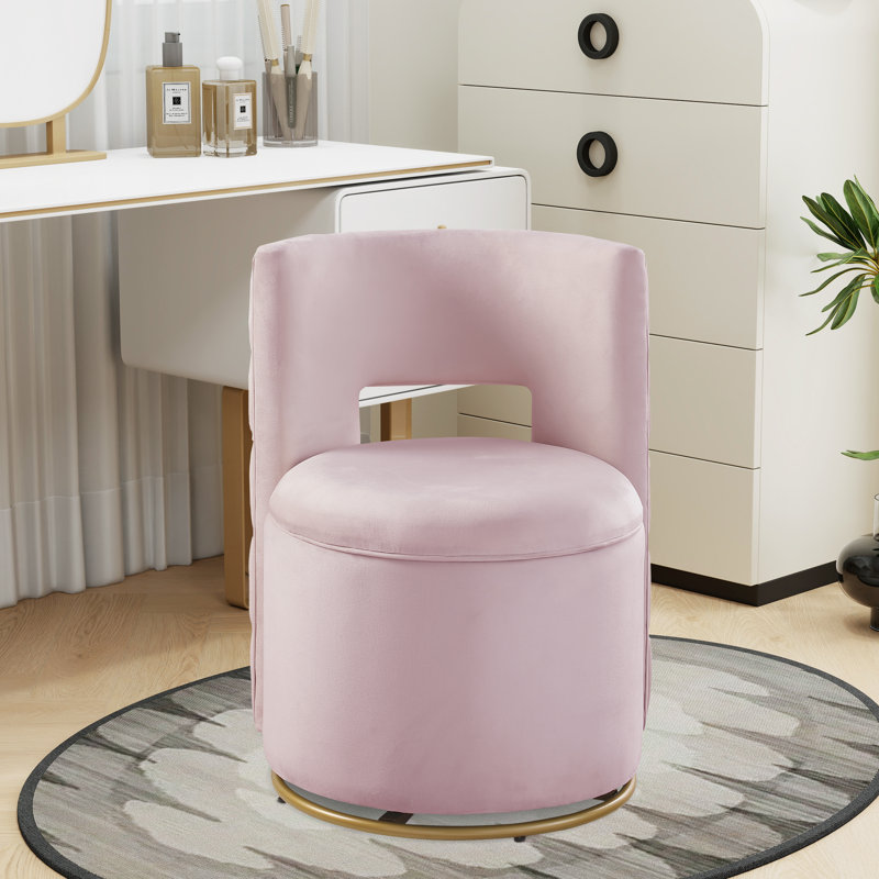 Fauteuil demi-tonneau pivotant avec rangement, Rose