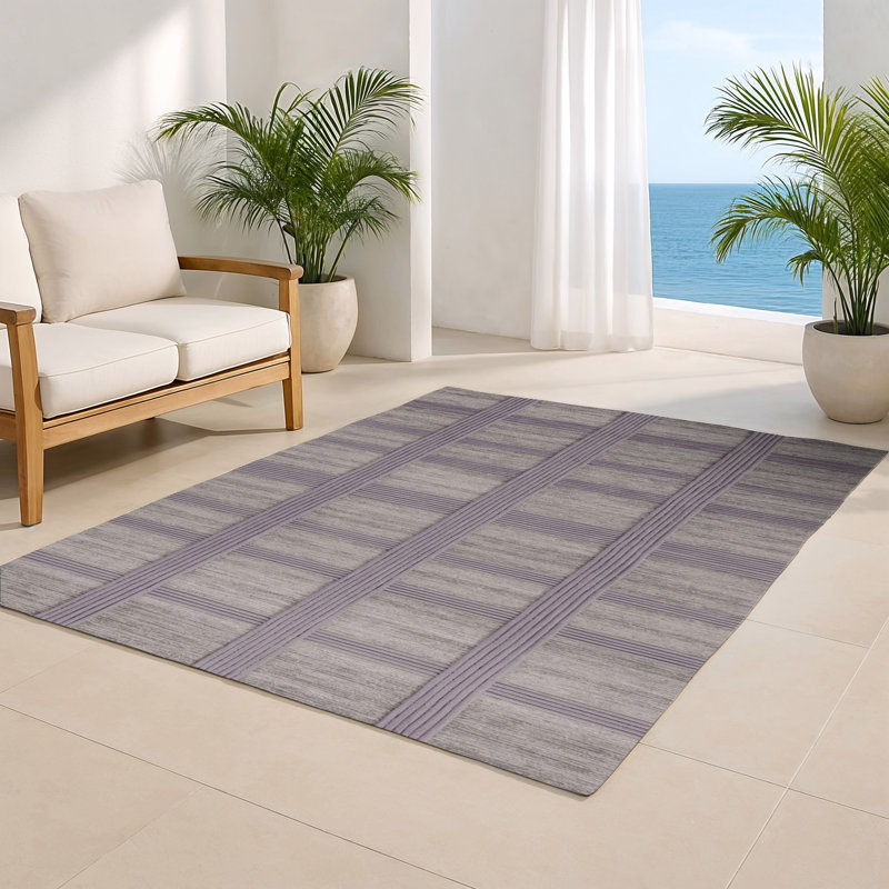 Tapis d'intérieur et d'extérieur à carreaux gris, Rectangulaire 3 pi x 5 pi