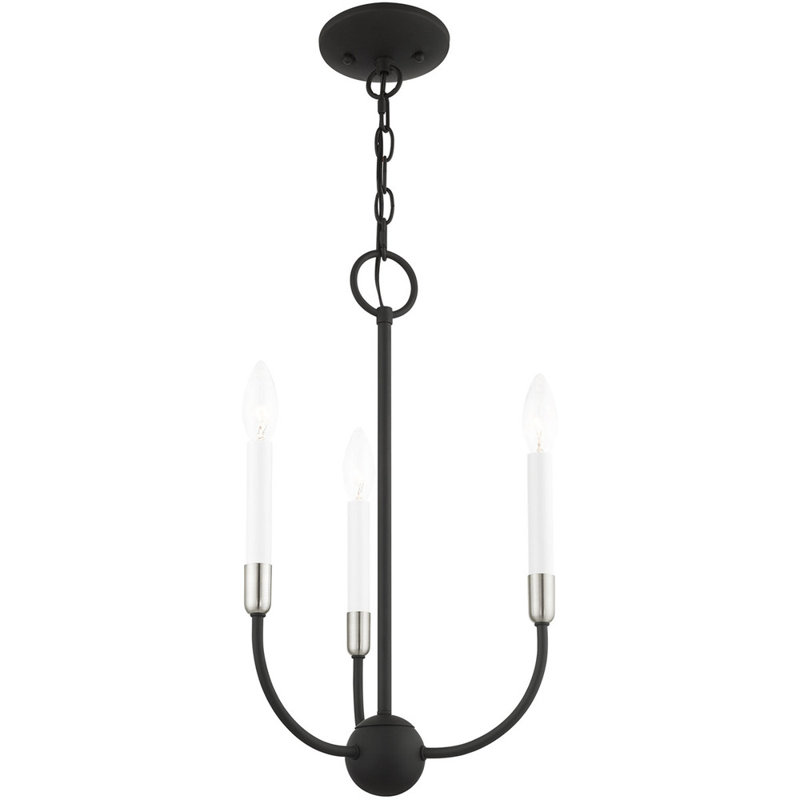 Lustre traditionnel / classique à 3 lumières de style bougie Balmers, Noir