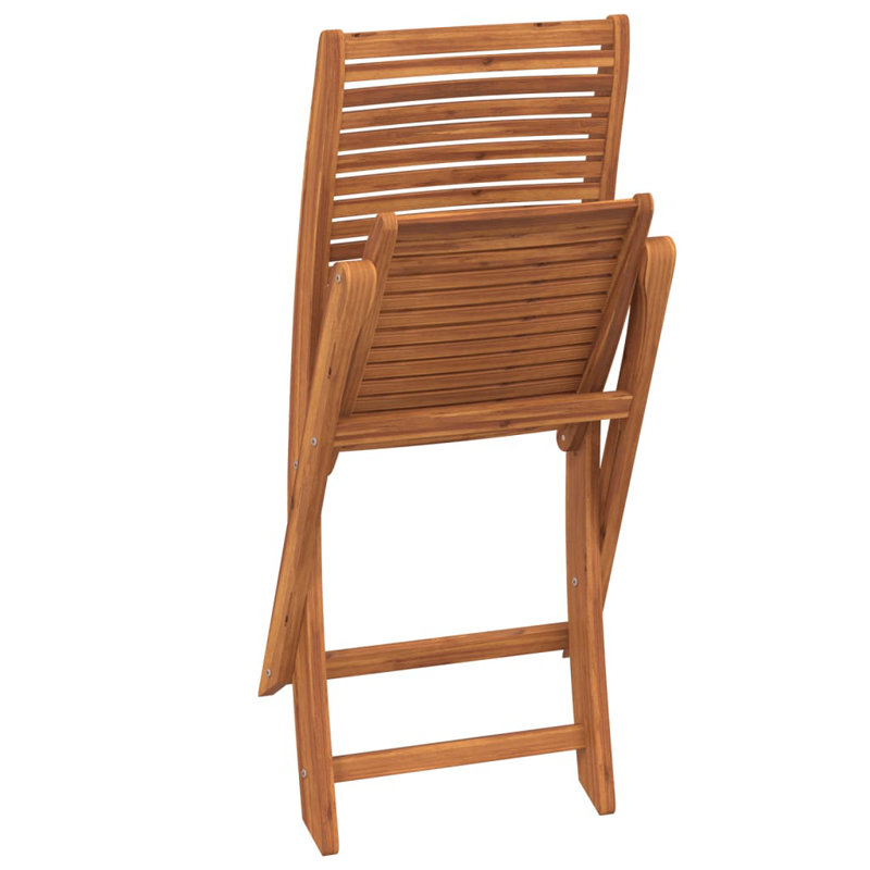 Solid Wood Garden Chair With Cushion Folding Chair Set