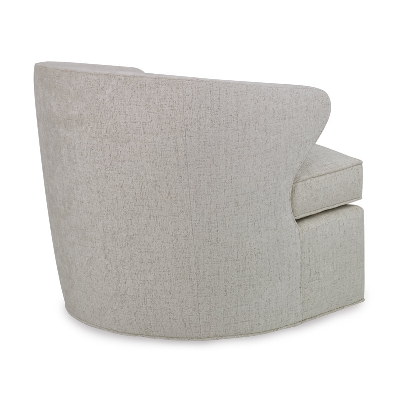 Scoop Swivel Barrel Chair, Filigree Ivory 100% Polyester