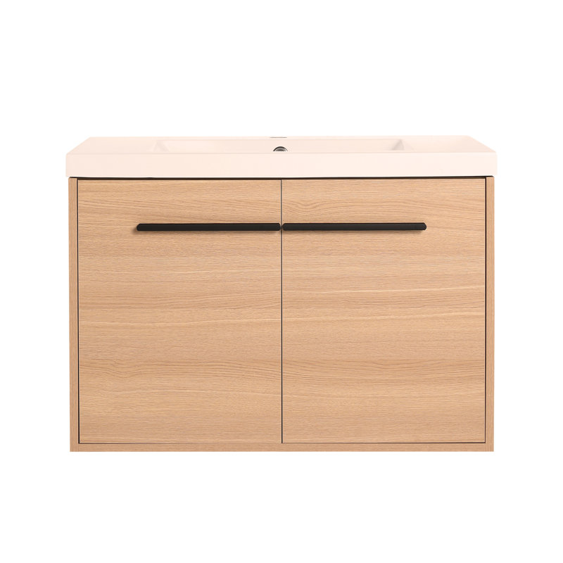 Ensemble de meuble-lavabo de comptoir en chêne 30 po avec résine, 2 portes