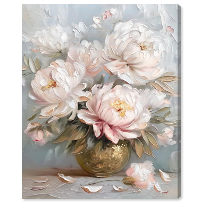 Tender Pink Swirl Canvas Elegant Florals by
