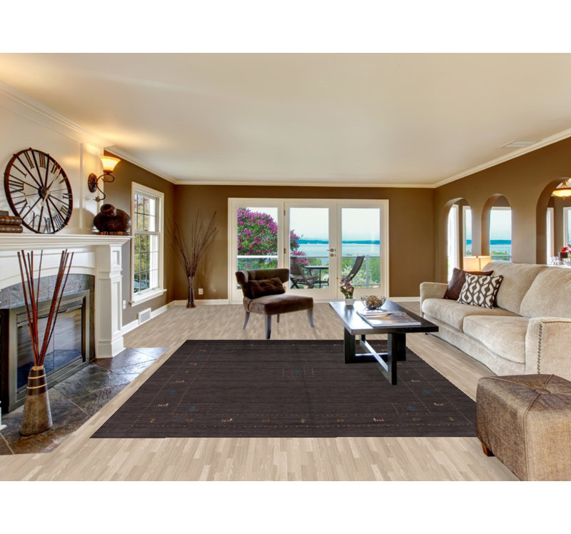 Dark Brown Gabbeh Oriental Area Rug 8