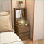 Table de chevet moderne en bois avec station de charge et rangement, assemblage facile-983732169