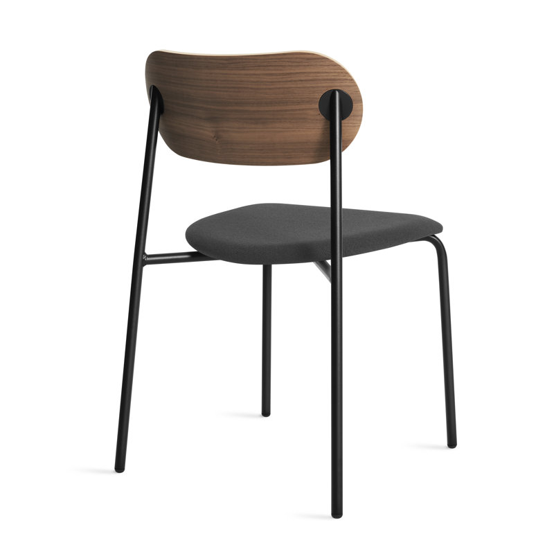 SideBySide Upholstered Dining Chair, Walnut, Maharam Meld in Panda