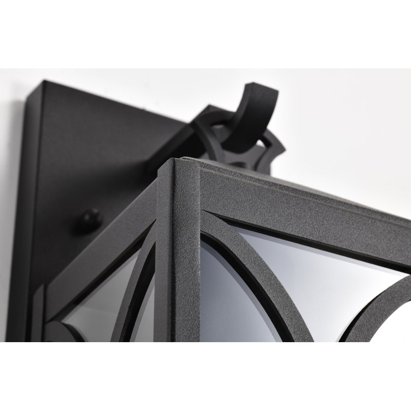 Esmeray - 1 Light Medium Wall Lantern - Matte Black with Clear Glass, 14" H x 4.75" W x 6" D