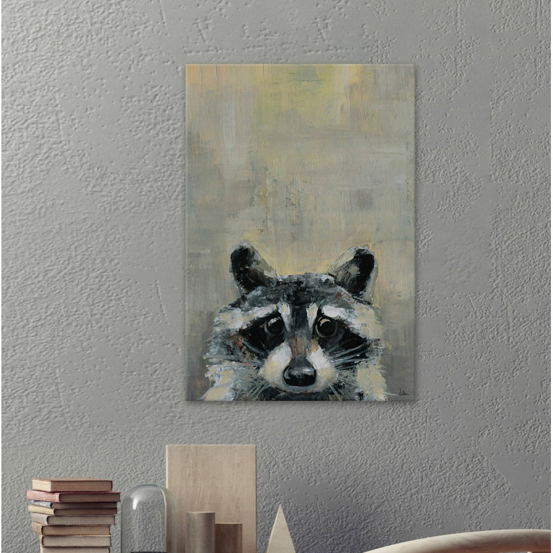 Oh Raccoon by Julia Posokhova - Wrapped Canvas Painting, 76cm H x 51cm W x 3.81cm D