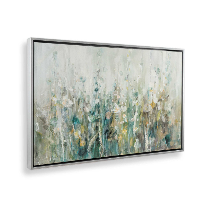 Wildflower Whispers Print, 32.75" H x 48.75" W x 1.75" D, Polished Chrome Floater Framed, 1