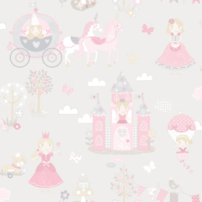 Tiny Tots 2 Fairytale Princess Design 33' L x 21" W Wallpaper Roll