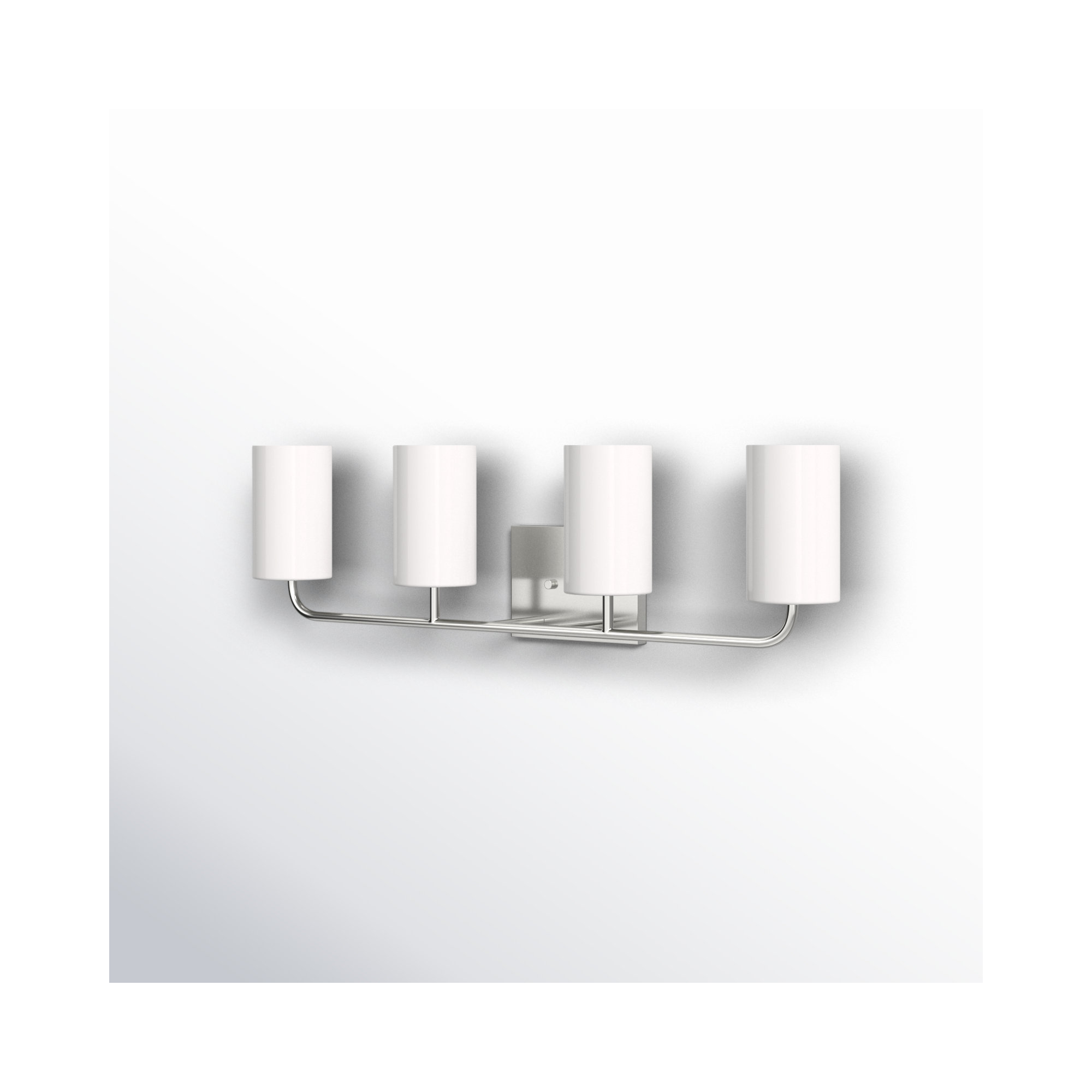 4 Light Dimmable Vanity Light, Brushed Steel, No