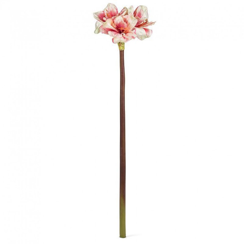 Amaryllis avec 4 fleurs artificielles, Rose