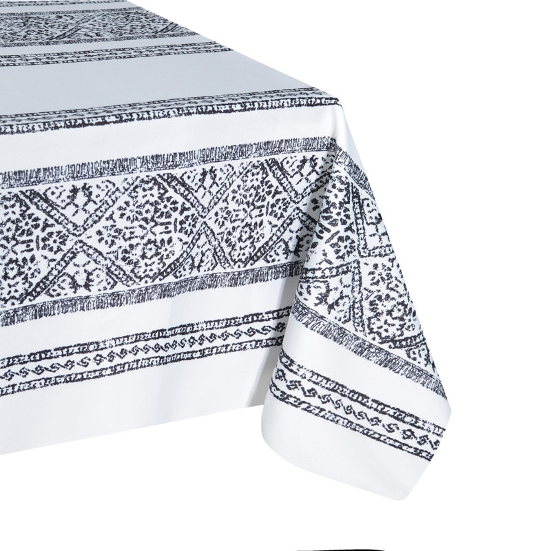 Nappe rayée, 144 po x 60 po, Noir
