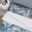 Motif floral blanc et bleu - Ensemble de housse de couette floral - Polyester en microfibre-1284004162