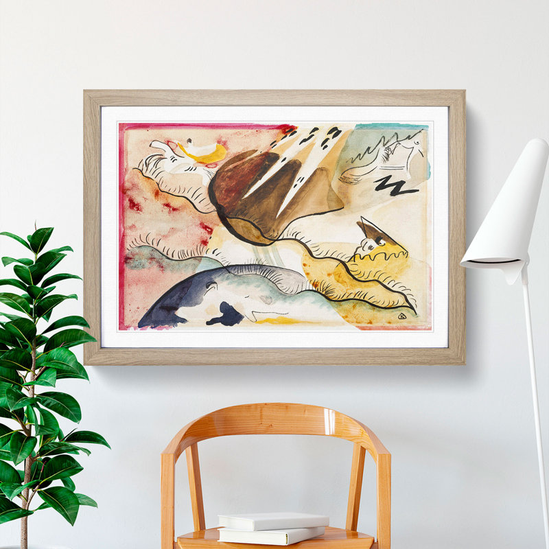 Rain Landscape by Wassily Kandinsky - Picture Frame Painting, 48cm H x 65cm W x 2cm D, Oak Framed