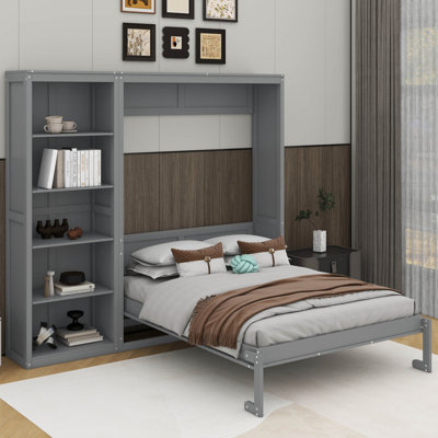 Full Size Murphy Bed With Shelves