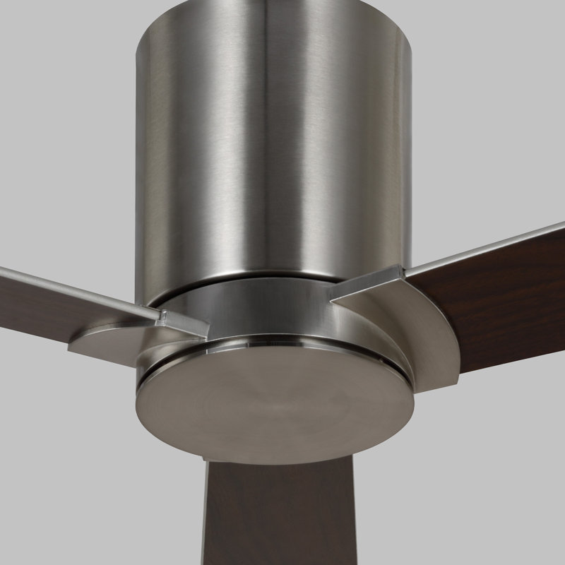Salma Ceiling Fan, Silver/American Walnut Reversible Blades, Brushed Steel, 9.3" H x 52" W