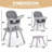 8 in 1 Baby High Chair, Coverts to Dining Booster Seat, Removable Tray & Double Seat Cover, Easy to Wipe-634267993-634267992