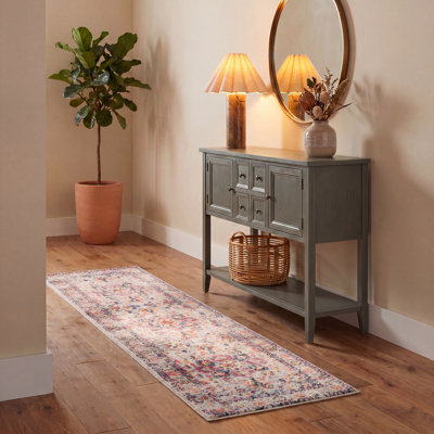 Tapis oriental fuchsia et ivoire Christa