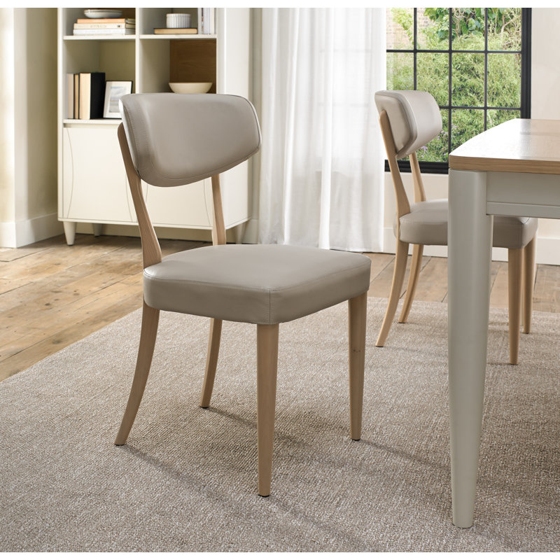 19cm H Upholstered Side Chair, Beige Wood