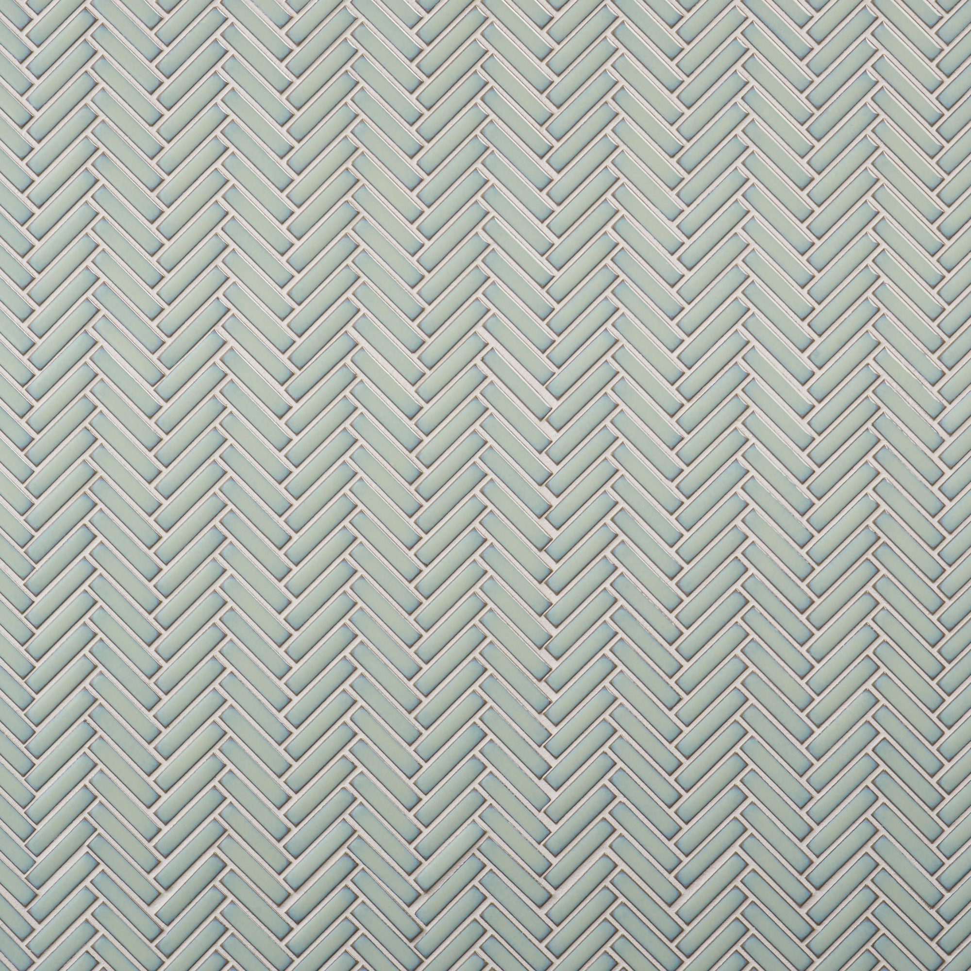 Monogram Herringbone 11.14 in. x 11.14 in. Glossy Porcelain Mosaic Floor And Wall Tile (0.86 Sq. Ft. / Each), Mint Green