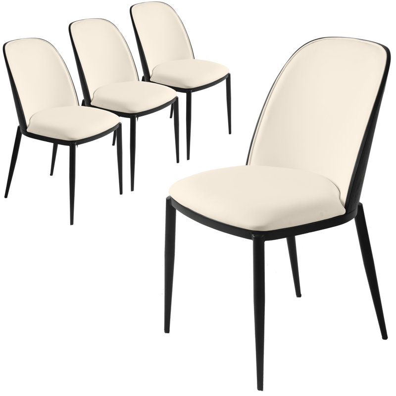 Kelce 18.7'' H Upholstered Side Chair, Black/White