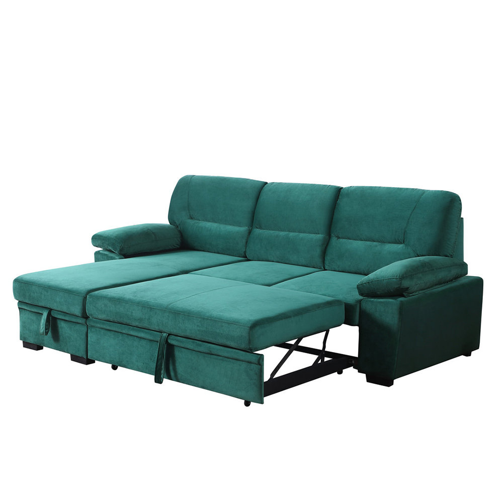 Latitude Run® 2 - Piece Velvet Sectional | Wayfair