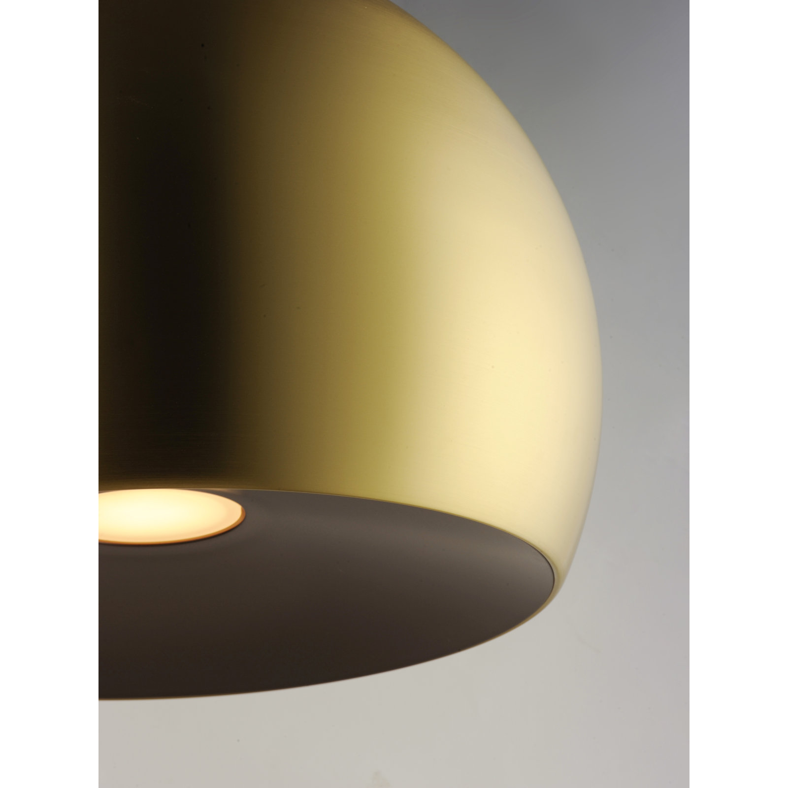 Nelle Single Light Metal Dimmable LED Pendant, 14.5" H x 19.75" W x 19.75" D, Satin Brass/Coffee