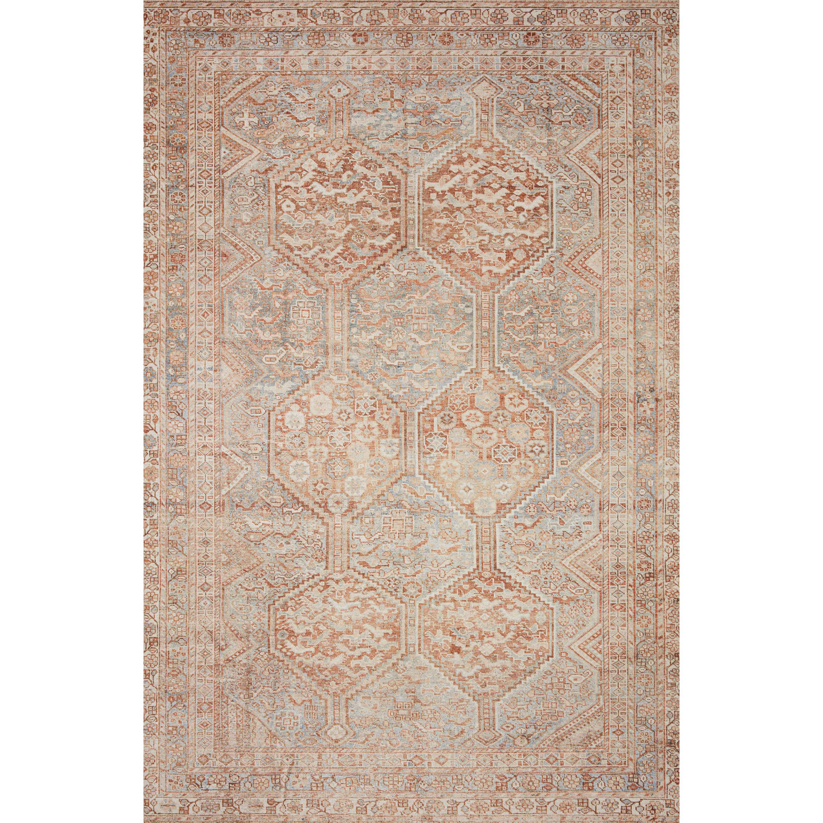 Chris Loves Julia x Loloi Jules Tangerine Mist Rug, Rectangle 9'6" x 14'