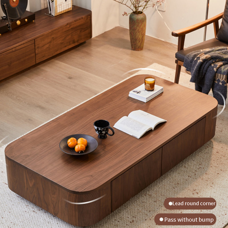 Modern simple black walnut coffee table