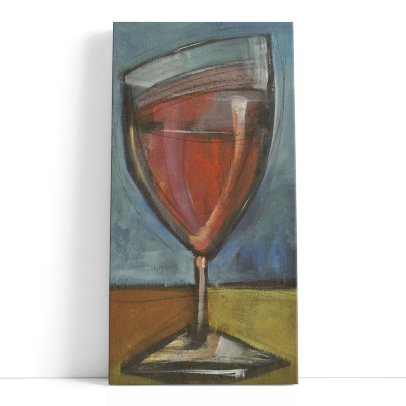 Deuxième verre de rouge - reproduction d'art sur toile, H 20 po x l 10 po