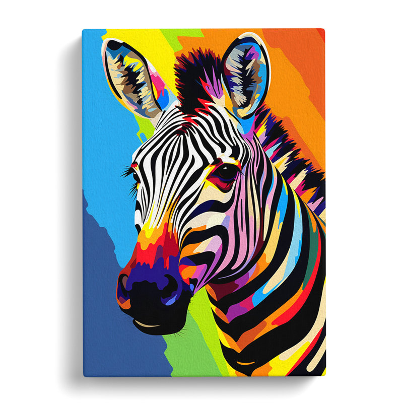 Zebra Pop - Wrapped Canvas, 76cm H x 50cm W x 3cm D