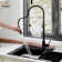 Spring Pull Down Sprayer Kitchen Faucet with Dual-Function Spray Head and Deck Plate