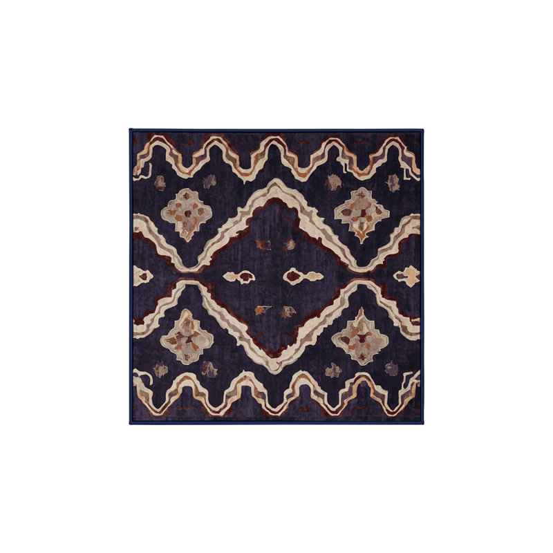 Tapis mauve soyeux et moelleux, Carré 5 pi