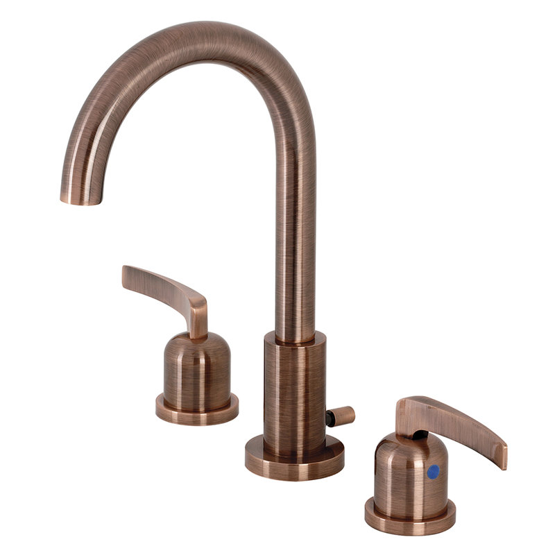 Centurion Widespread Bathroom Faucet with Drain Assembly, Antique Copper