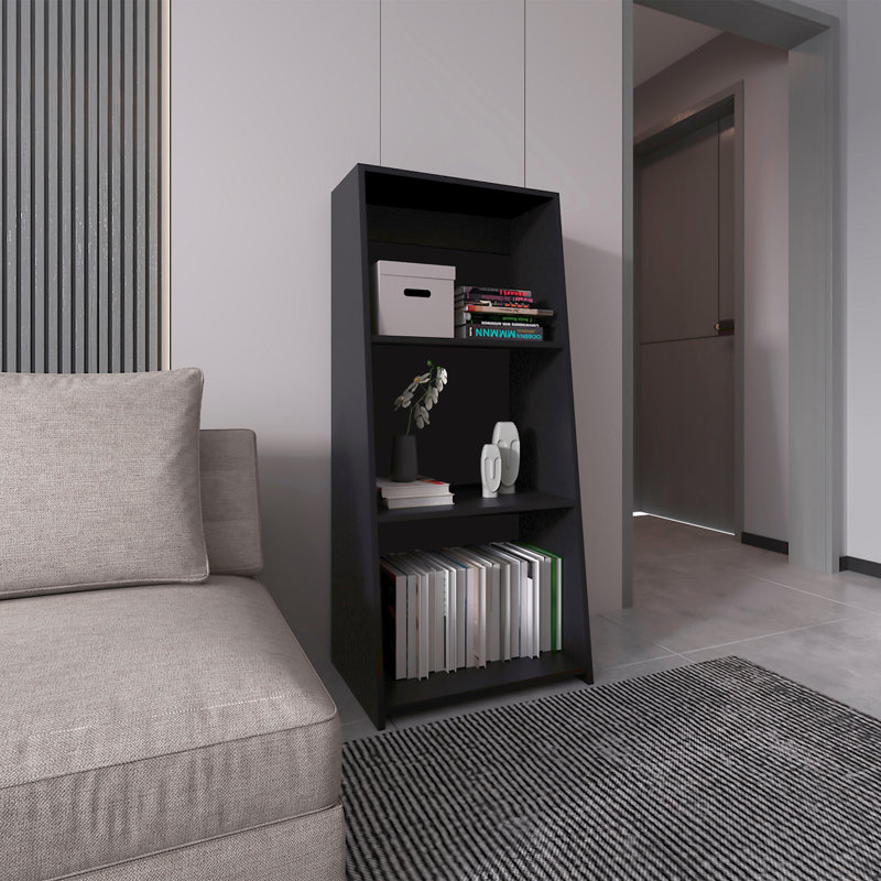 Gakona Bookcase, 3 shelves, Living Room, Black