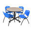 Table de salle de repos Nicklo, chaises empilables 4 M-32668454-32668459