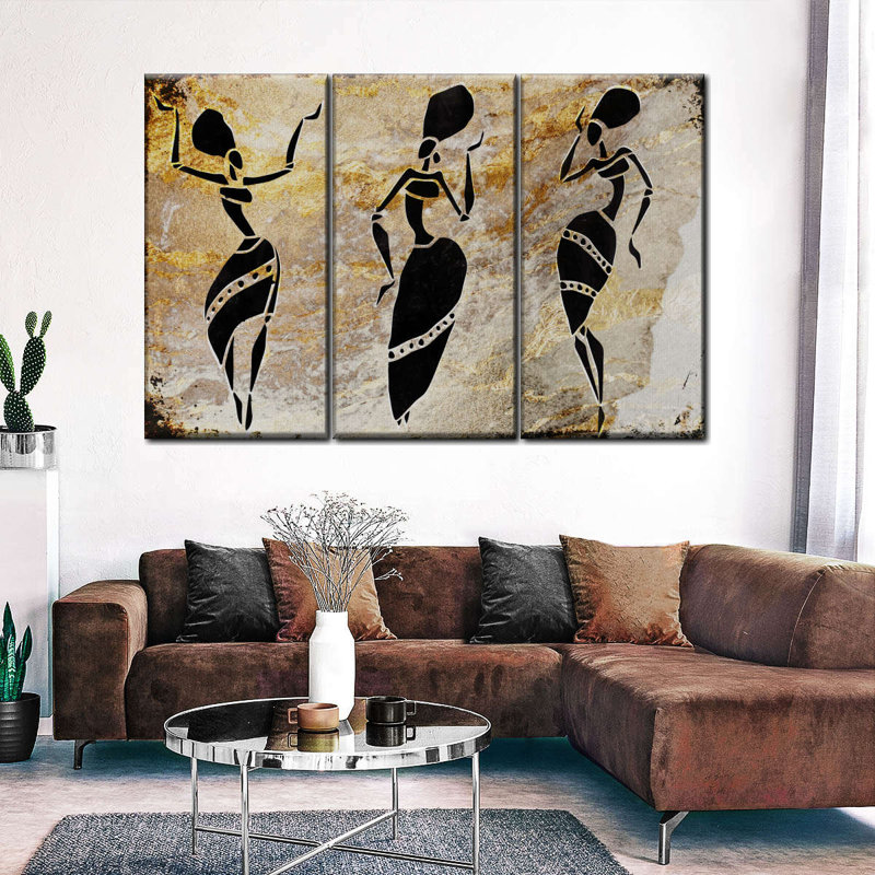 «Dancing African Women», reproduction sur toile, H 24 po x l 38 po x 1,25 po