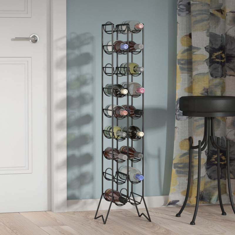 Sequim Floor Wine Bottle Rack in Black