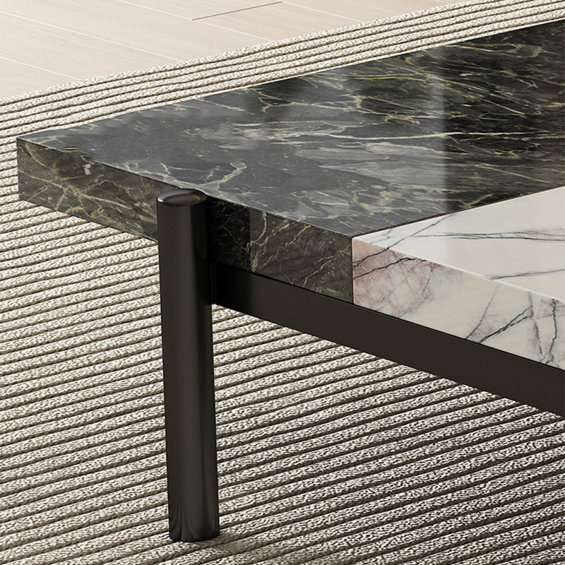 Simple rectangular rock table, 11.8" H x 51.2" L x 27.6" W