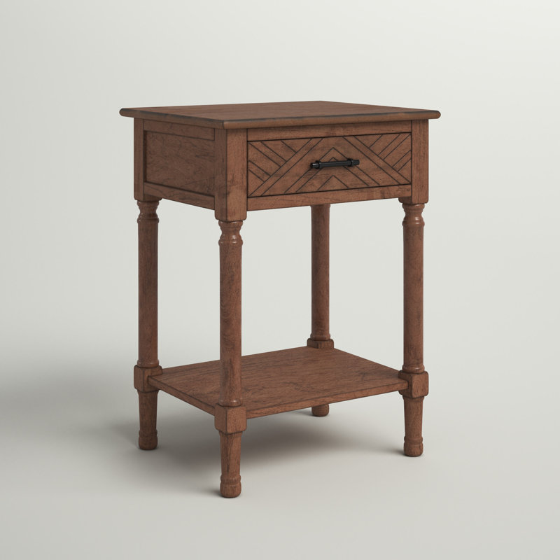 Raine End Table with Storage, Brown