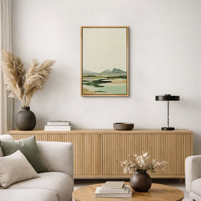 Art minimaliste de paysage de marais côtier, photos de salon, impression sur toile encadrée, impression numérique