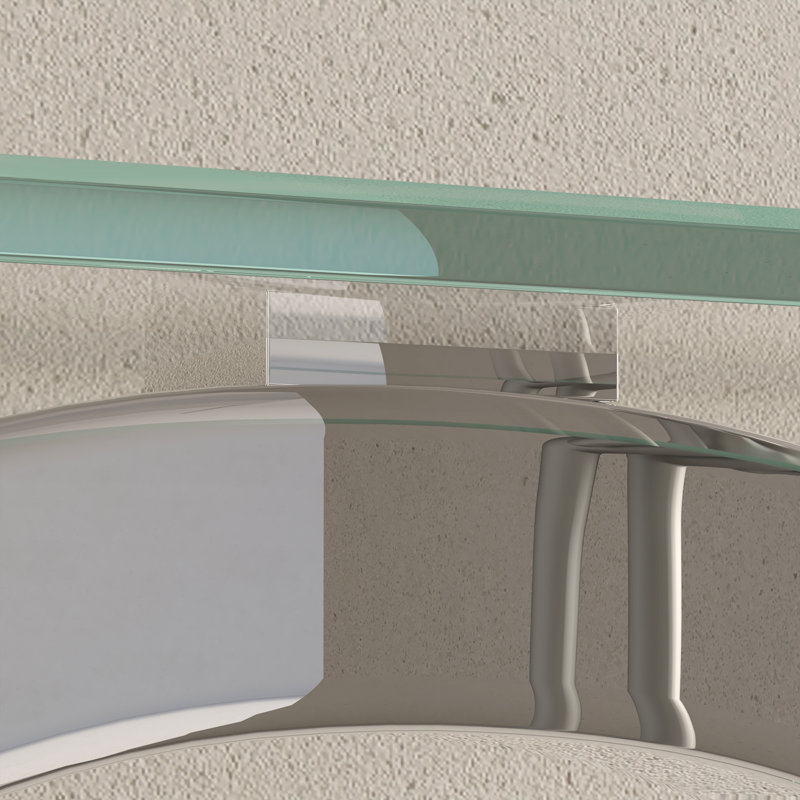 Joneer 55.1'' Glass Top Console Table, Silver