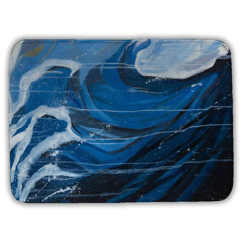 Abstract wave in motion Bath Mat with Non-Slip Backing - Quick Dry Memory Foam Bathroom Rug - Absorbent - Modern Plush Spa-Style - Machine Washable