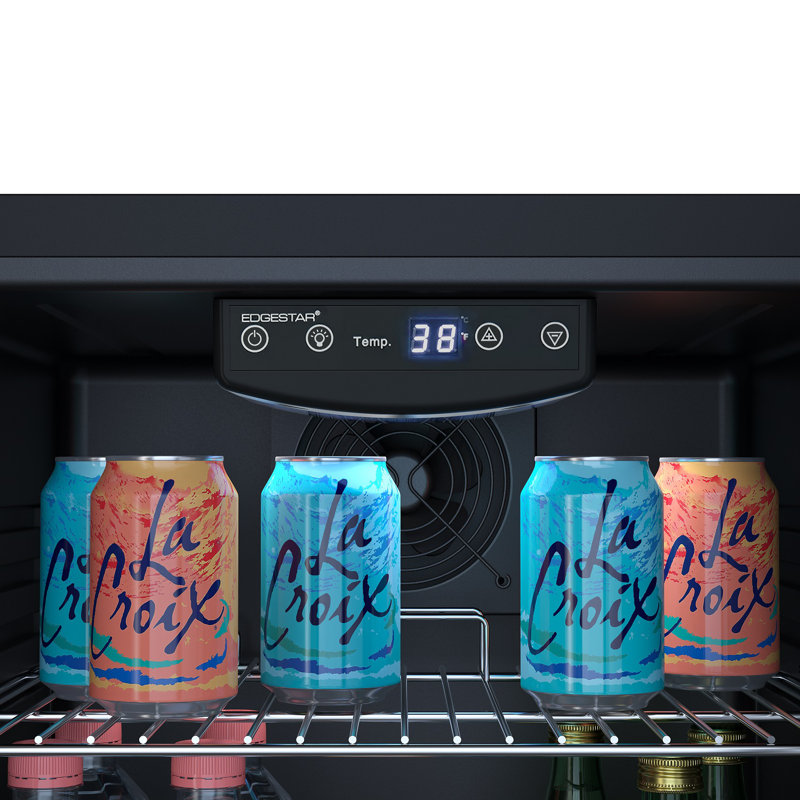 Stainless Steel 105-Can Beverage Cooler with Reversible Glass Door