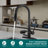 Topcraft Single-Hole Single-Handle Pull-Down Kitchen Faucet With LED And Deck Plate-125501483