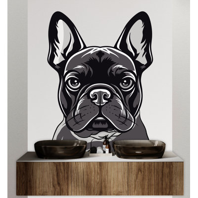 Adhésif décoratif pour chien, décor de chien, chien, art mural, amoureux des chiens, maman de salle de bain, autocollants en vinyle, autocollants, vinyle 003DE