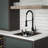 Quartz Top Mount Sinks 15.75'' L Single Bowl Kitchen Sink-100847442