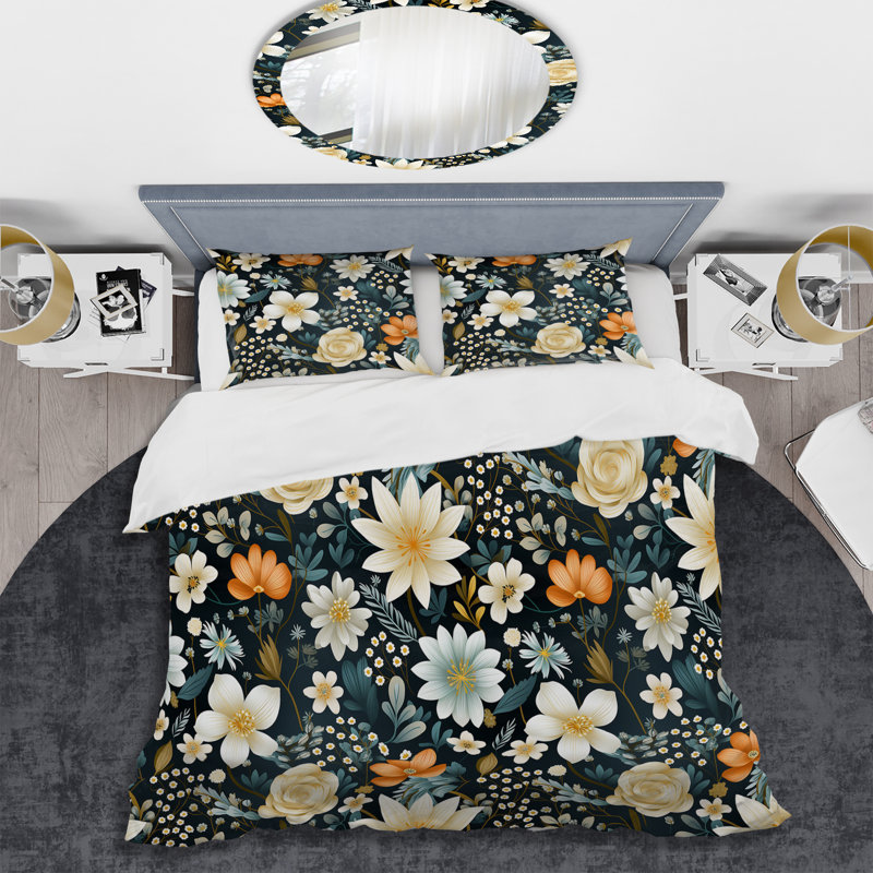 Ensemble de housse de couette Rustic Enchanting White Floral Impression I - Floral